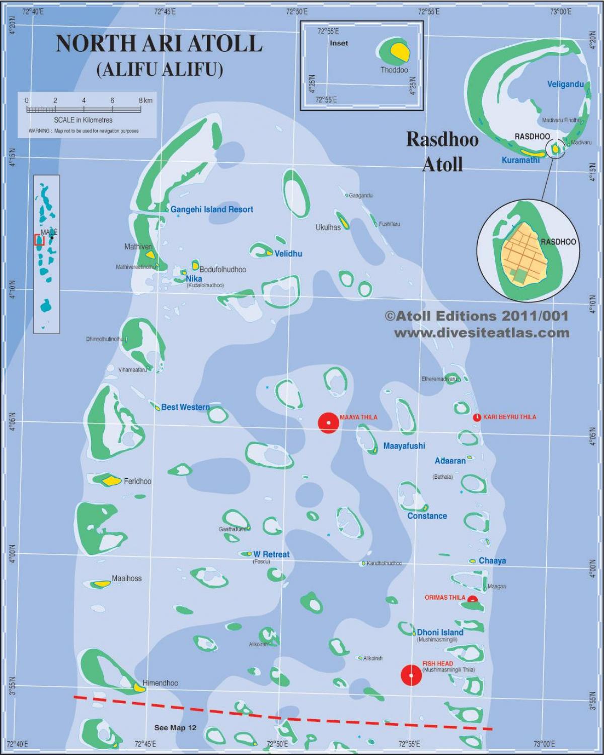 지도 ari atoll 몰디브
