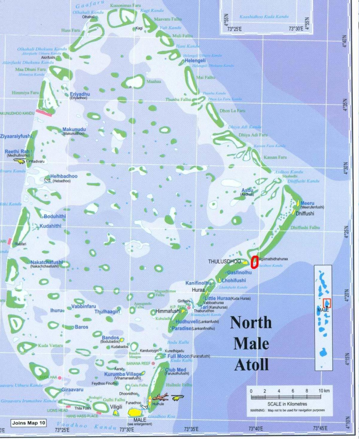 지도 north male atoll 몰디브