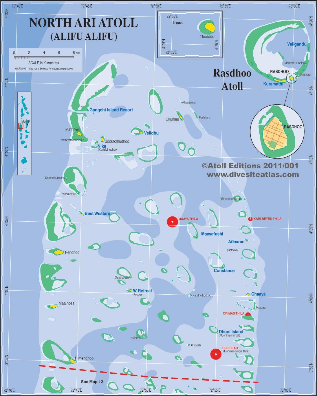 지도 ari atoll 몰디브