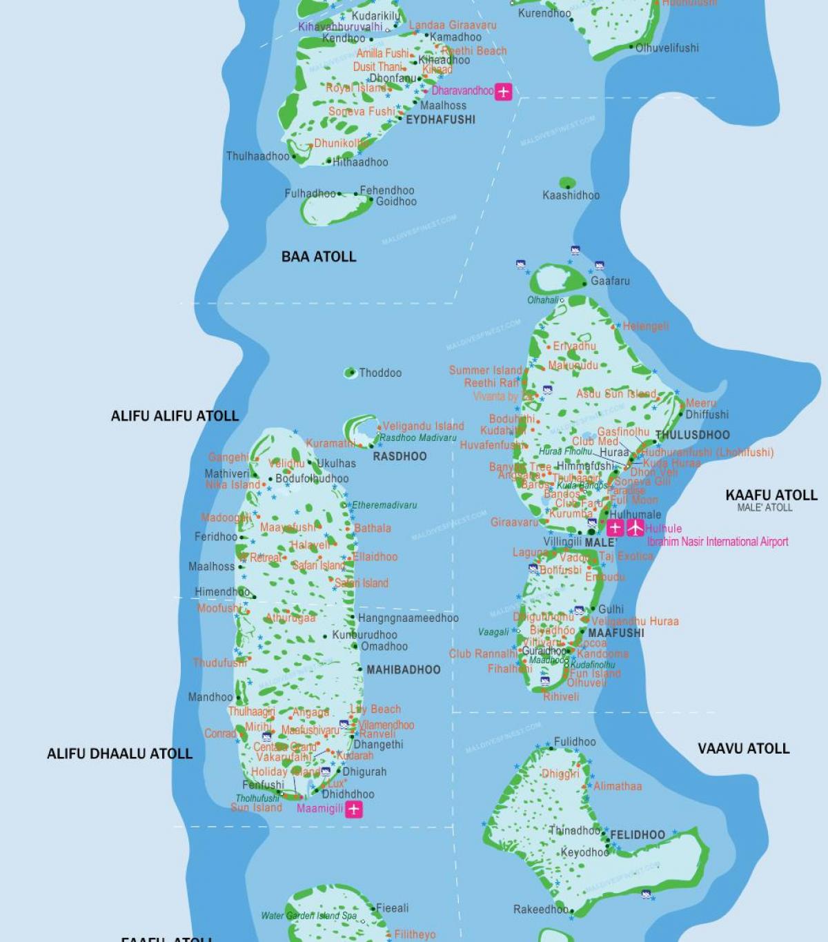 몰디브 섬 지도 위치